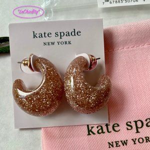 Kate Spade "Adore-ables" Glitter Huggies Rose Gold